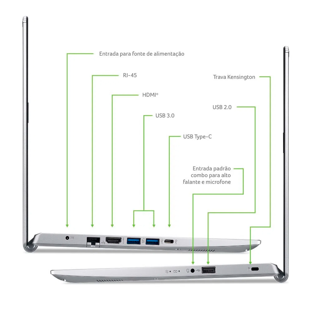 Notebook Acer Aspire 5 A514 Intel Core I5 1035G1 Memória 8gb Ssd 256gb Tela 14'' HD Windows 10 Home 