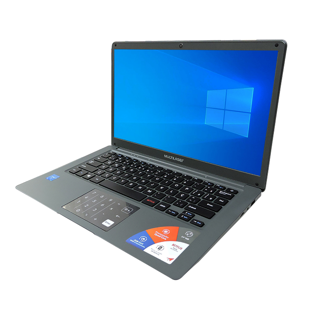 Notebook Multilaser Pc131 Legacy Atom Z8350 Ram 2gb Hd 32gb 14" Windows 10 Home Cinza + Caixa de som Jbl go2