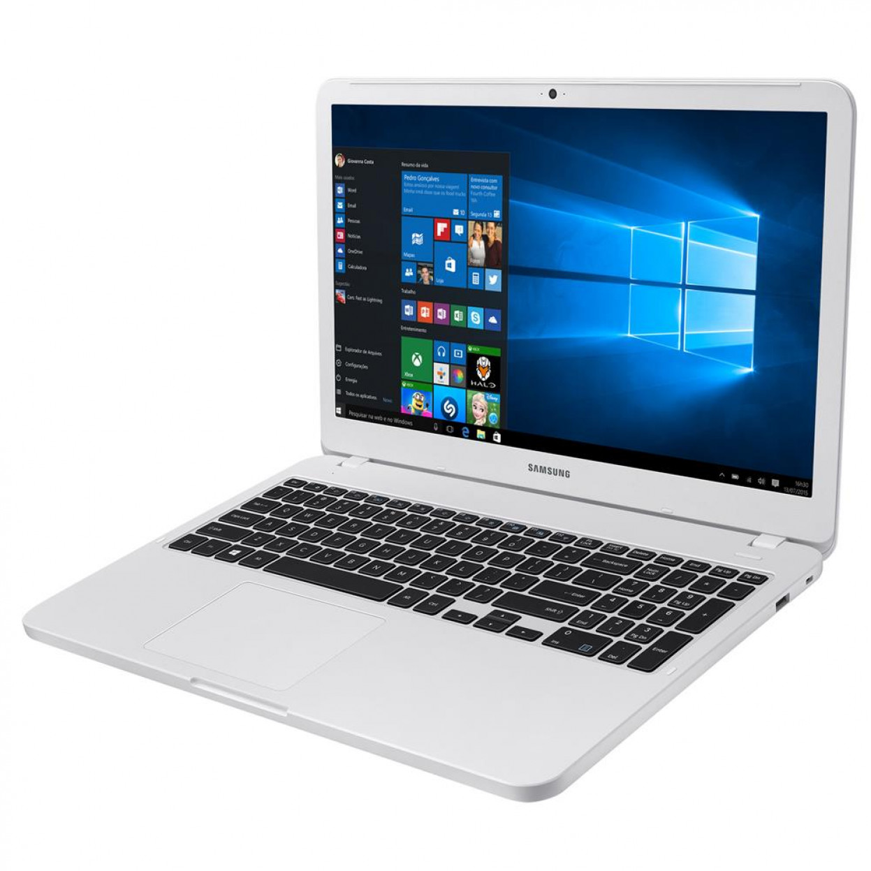Notebook Samsung Essentials E30 Np350 Core I3 7020U Memória 4Gb Hd 1Tb Ssd 120Gb Tela 15.6' Fhd Cor Branco Win 10 Home