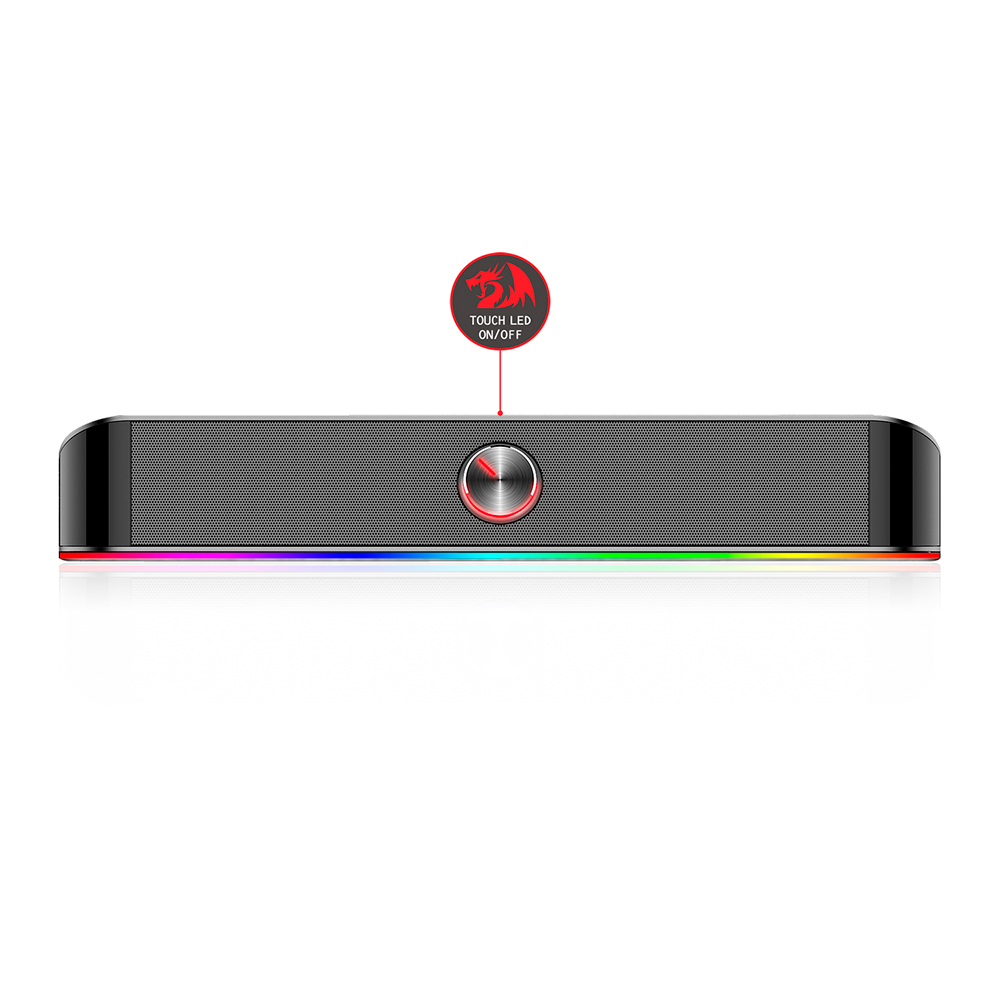 Soundbar Gamer Redragon Adiemus,RGB,150Hz/20KHz, Botão Touch, Preto - GS560 