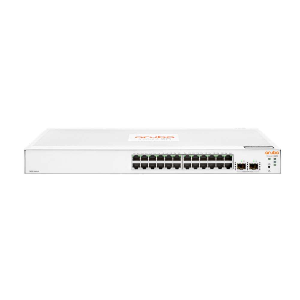 Switch HPE Aruba 1830 24 Gigabit 24x 10/100/1000Mbps RJ45 +2x portas 1G SFP, Gerenciável - JL812A