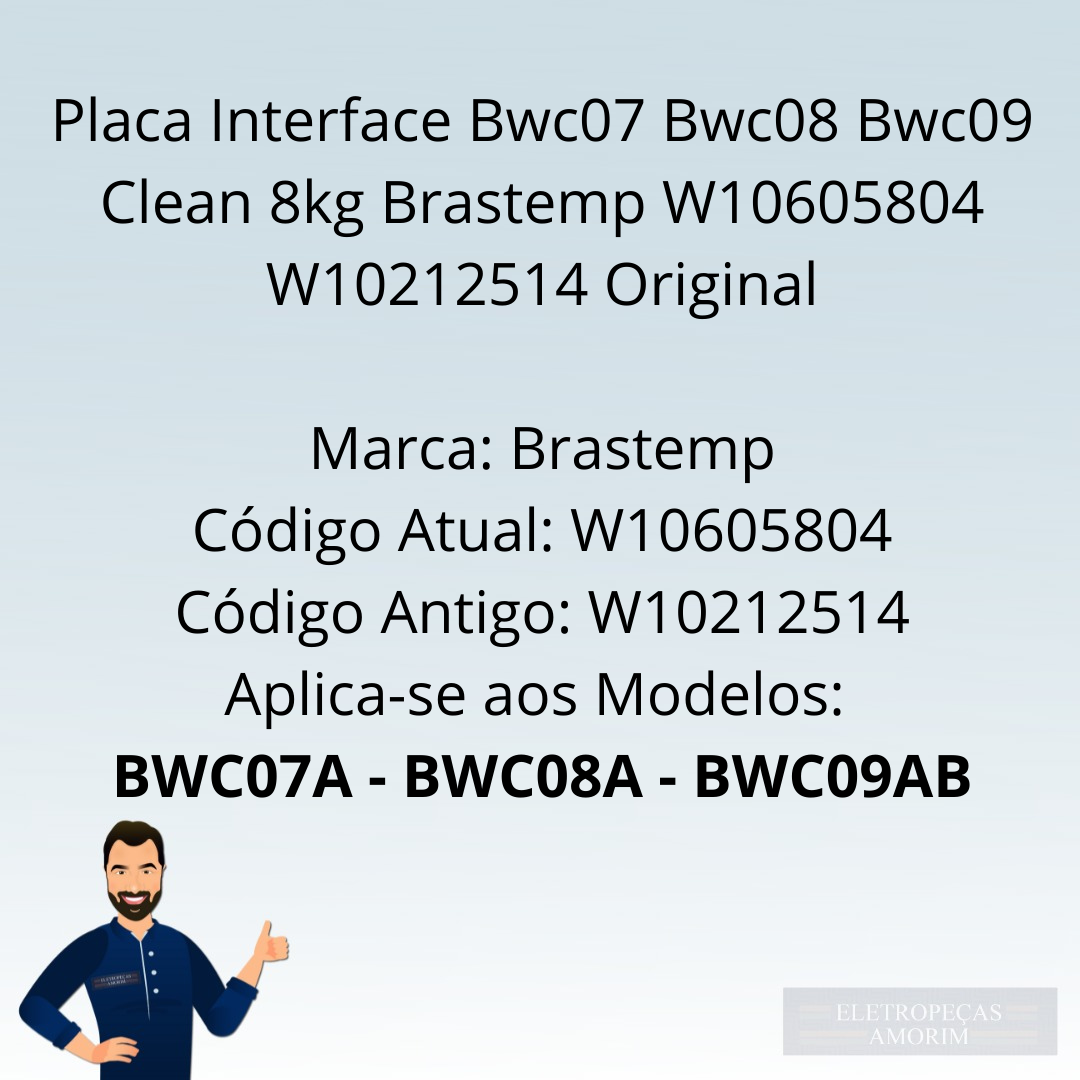 Placa Interface Lavadora Brastemp Chicote Curto Original -  W10605804
