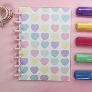 Coleção Candy Color CORAÇÃO - Caderno de Discos (A4)