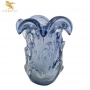 Vaso Aspende G-Azul Fumaça Com Ouro Di Murano - 23 cm x 30 cm