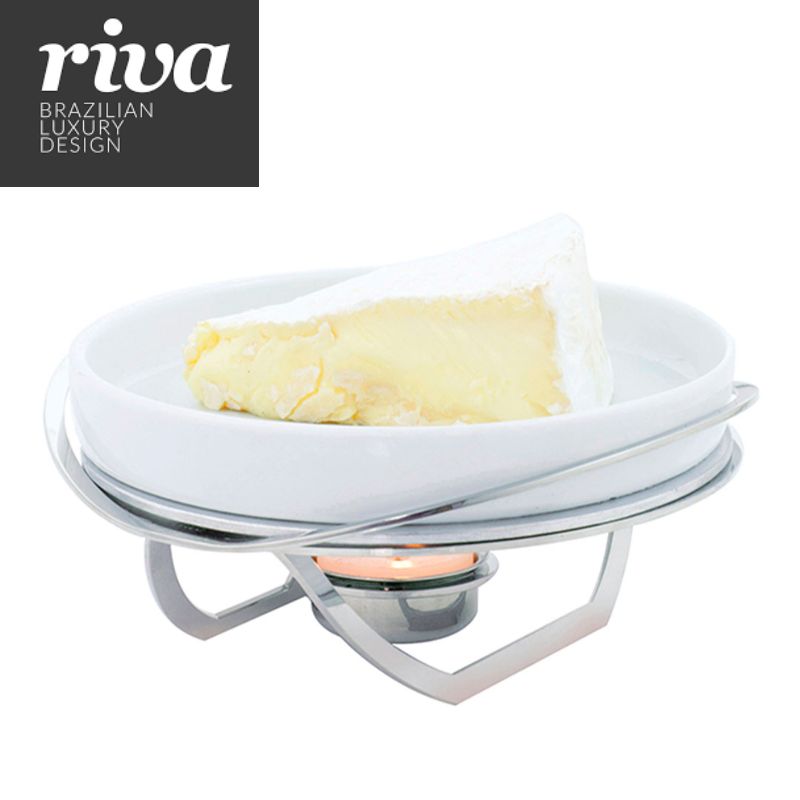 Rechaud Brie Linea Pequeno Prata Riva