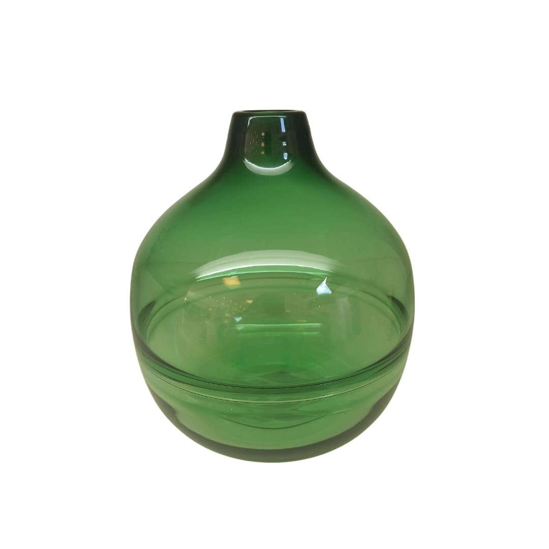 Vaso de Vidro Transparente Verde 19x21cm