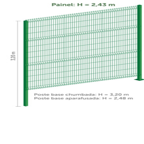 Painel Gradil Morlan Revestido em PVC - 2,50 metros, Espessura 4,3mm (Sem os postes)