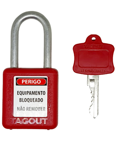 Kit cadeado de bloqueio nr10 vermelho + cartão de bloqueio não opere - Tagout