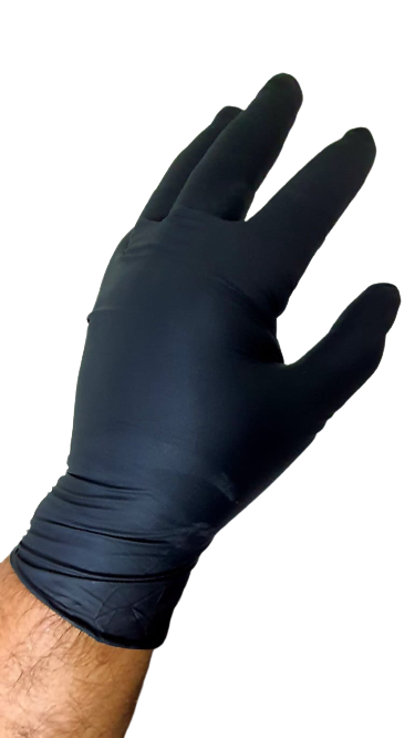 Luva Nitrilica Skin Super Glove Preta Impermeável Extra Resistente caixa com 50 unidades
