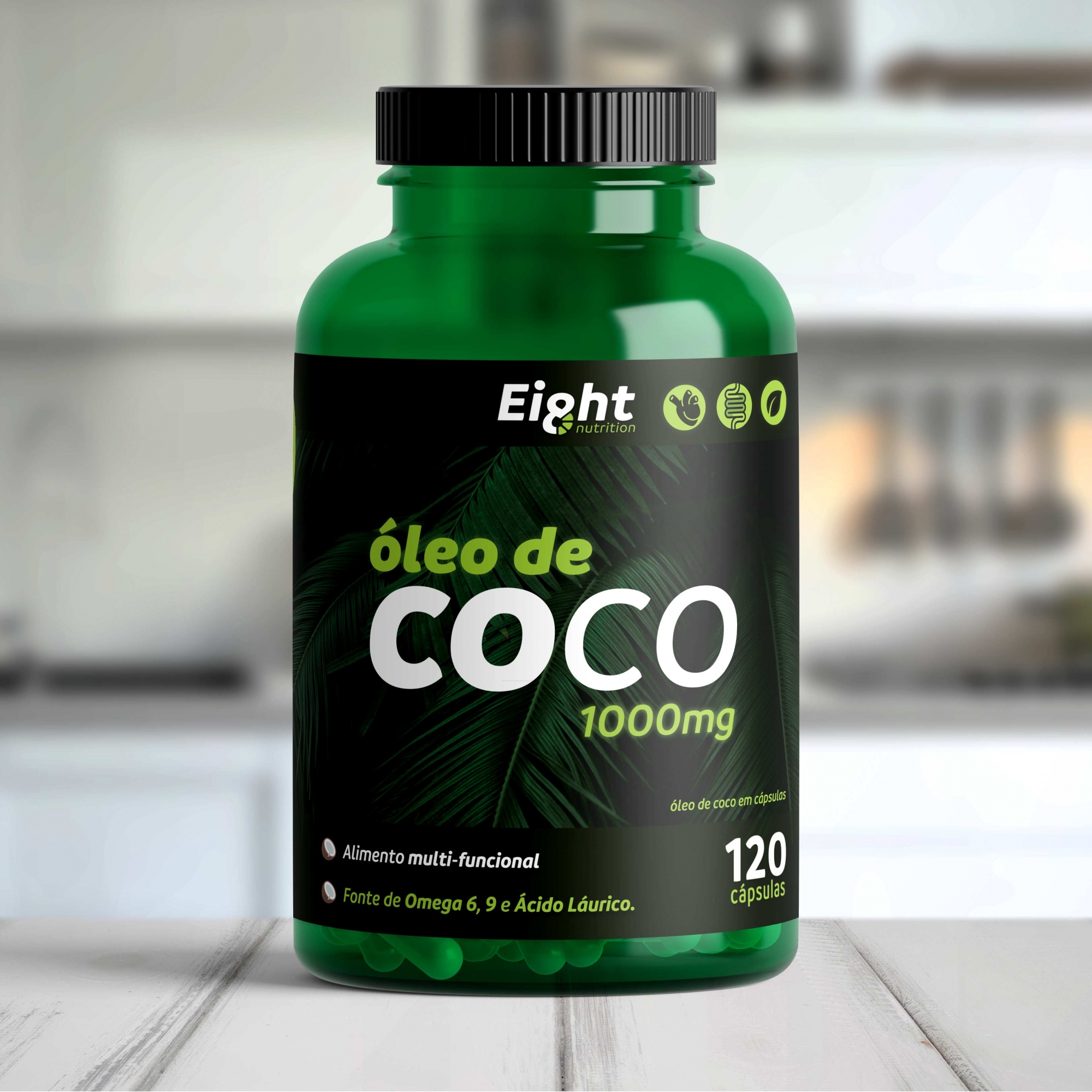 Óleo de Coco 1000mg 120 cápsulas (Eight Nutrition)