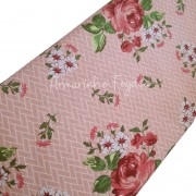 Tecido 100% algodão - 50x75cm - Flores Rosas