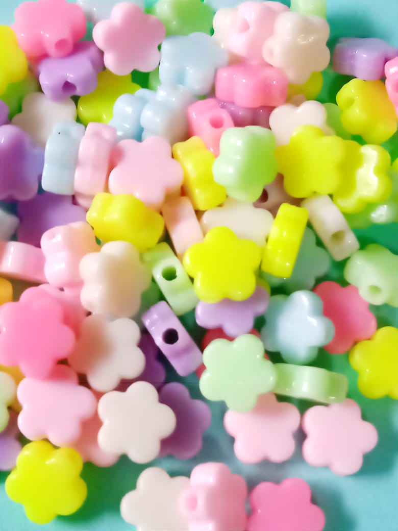 Miçanga Flores Coloridas Candy Colors- 70 unidades
