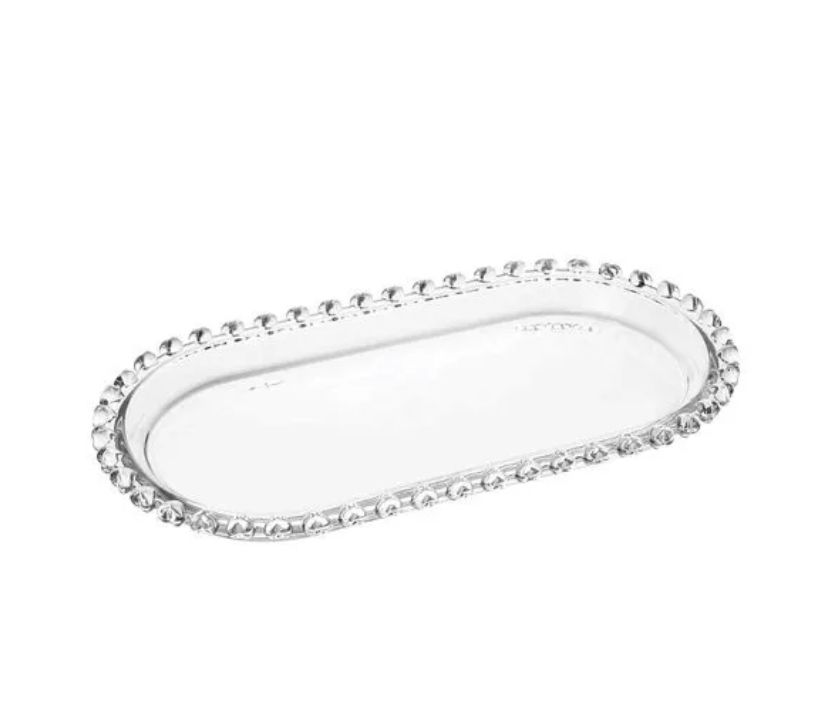 Travessa Oval em Cristal Pearl - Transparente