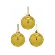 Bolas Natalinas Dourado 6 Cm - 3 Unidades