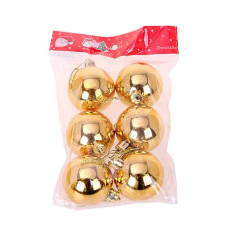 Bolas Natalinas Dourado 3 Cm - 6 Unidades