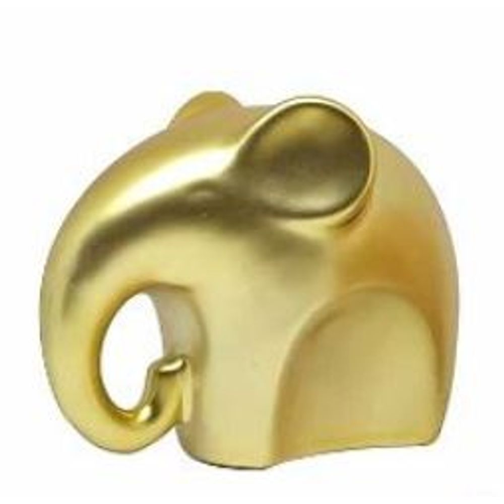 Enfeite de Elefante Porcelana Dourado 14x12cm Ref: 4415