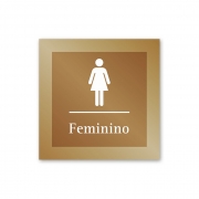Placa para Banheiro Feminino - 14 X 14 cm - Ouro Velho