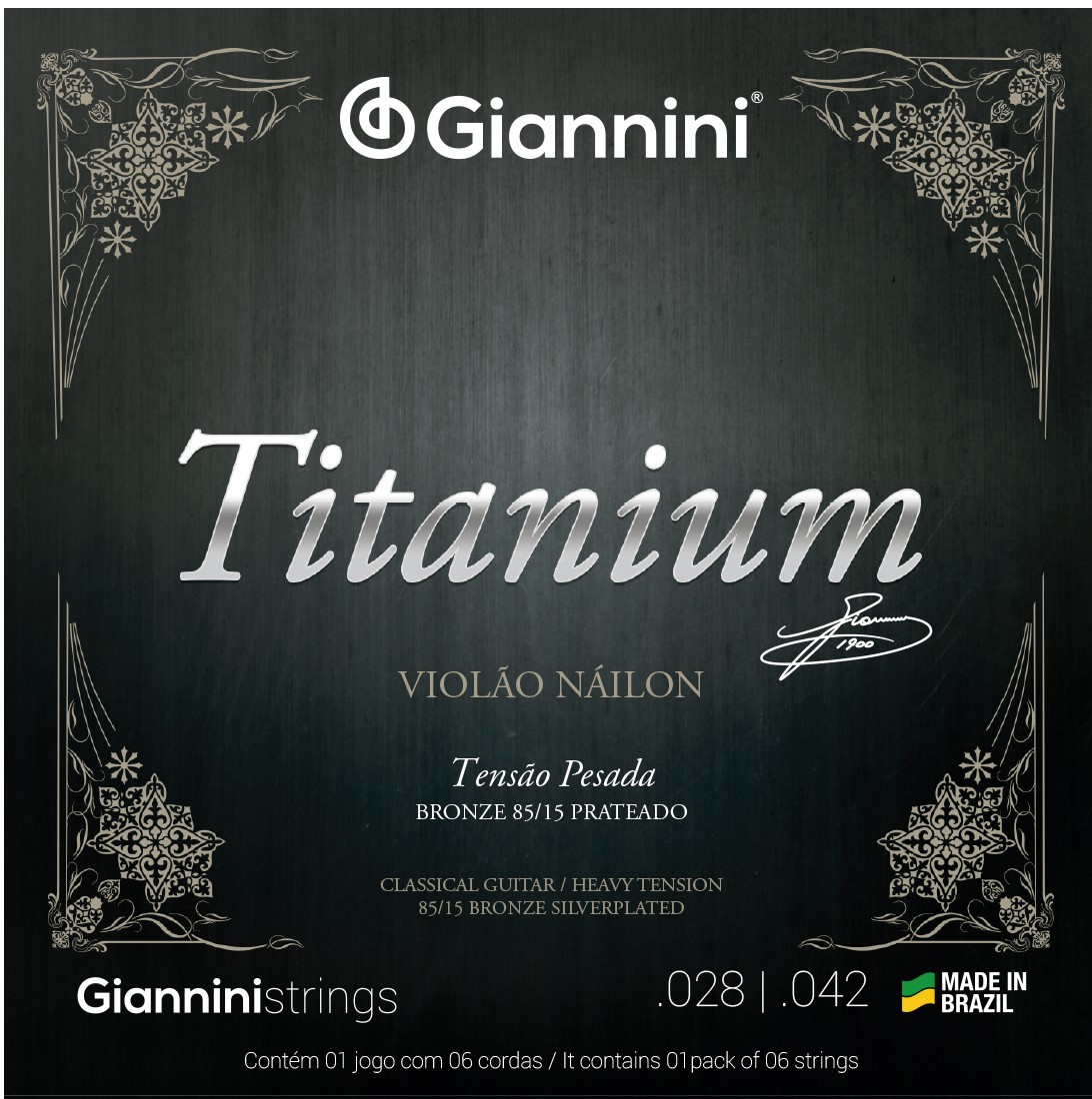 Encordoamento Giannini Titanium GENWTA nylon tensão pesada para violão
