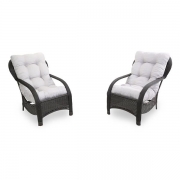2 Cadeiras de Fibra com Almofadas Cinza