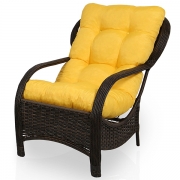 Cadeira de Fibra Com Almofada Amarela
