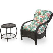 Cadeira de Fibra com Mesa e Almofada Impermeável Aruba