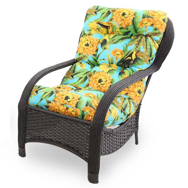 Cadeira de Fibra Com Almofada Flor Amarela