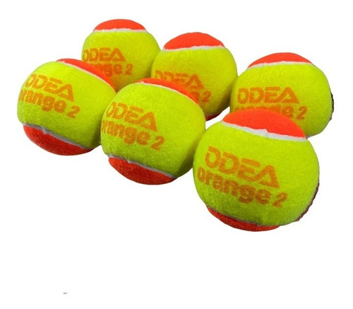Bola De Beach Tennis Odea - Stage 2 - Pack C/ 6 Bolas