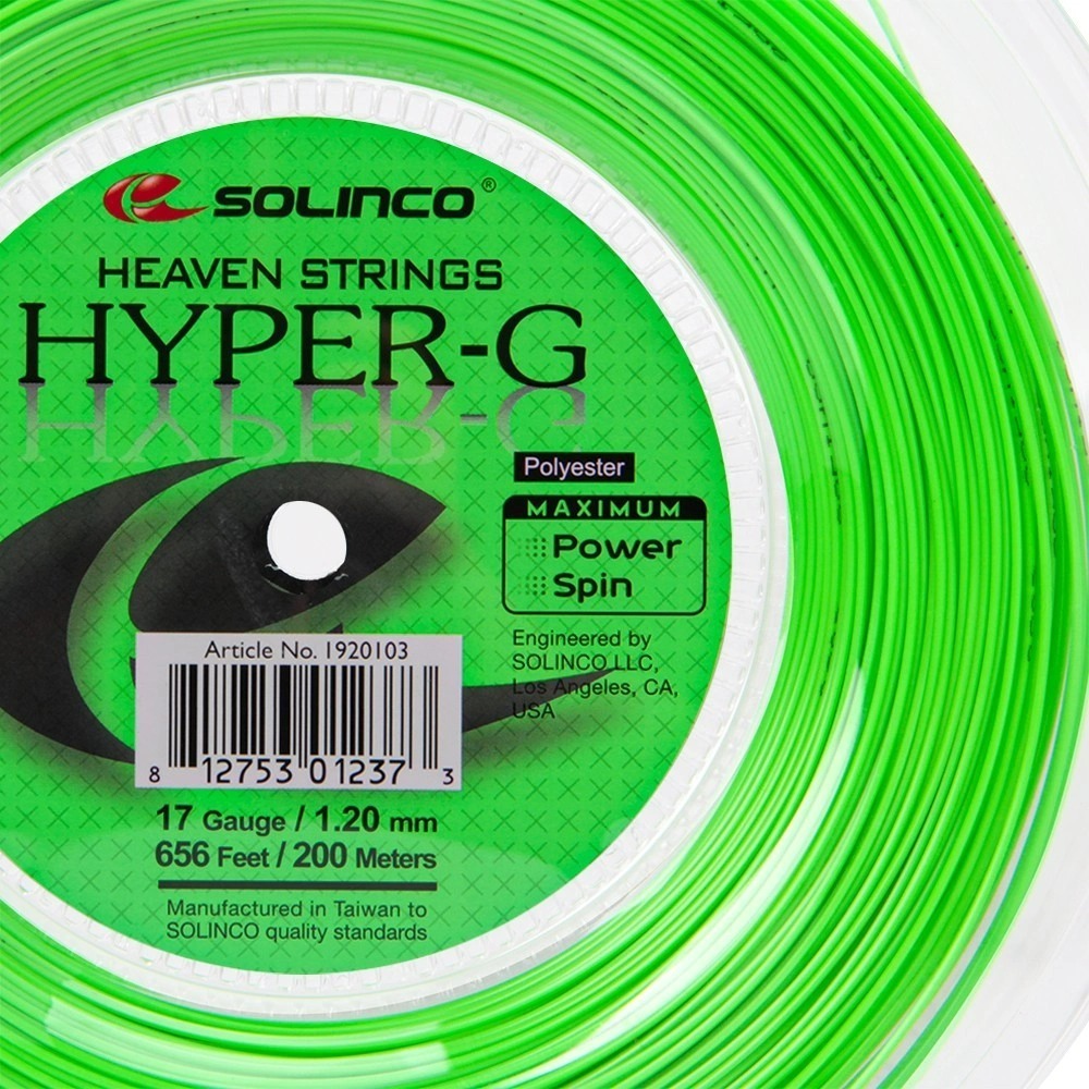 Corda Solinco Hyper G 17 1.20mm Rolo Com 200 Metros Verde