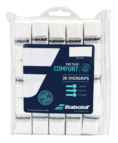 Overgrip Babolat Pro Tour Comfort Branco (pack Com 30 Un.)