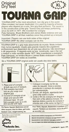 Overgrip Unique Tourna Grip Original Rolo 10 un. Azul