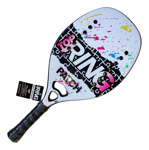Raquete De Beach Tennis Top Ring Patch Pink - Kevlar