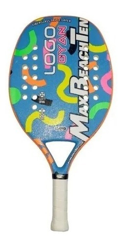 Raquete Max Beach Tennis Logo Cyan (modelo 2021)