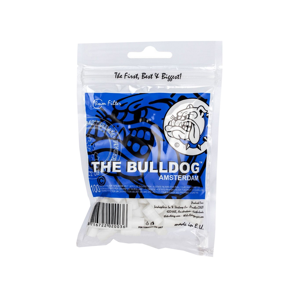 Filtro Bulldog Bag BLUE de 8mm com 100 unidades