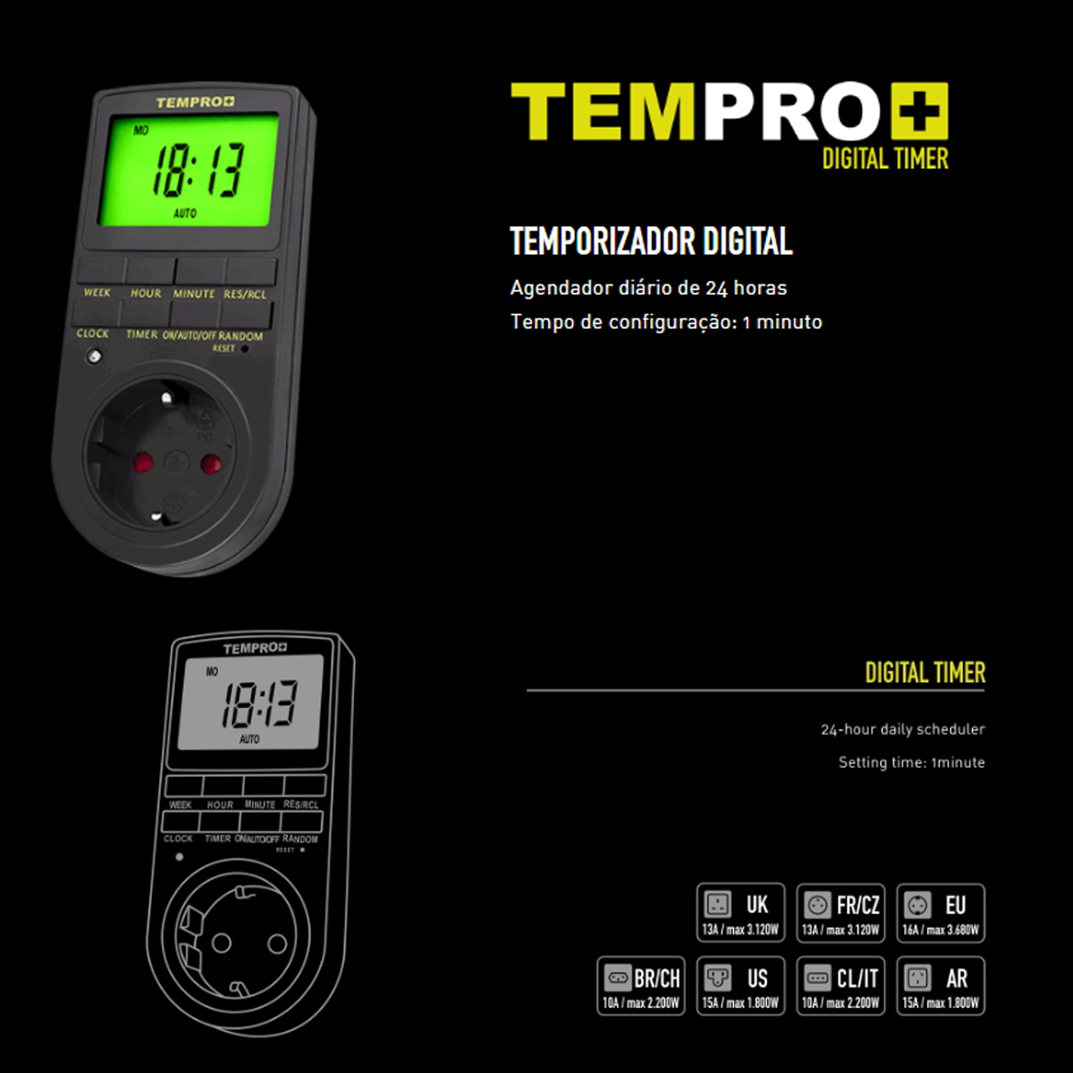 TEMPRO Timer Digital Garden High Pro
