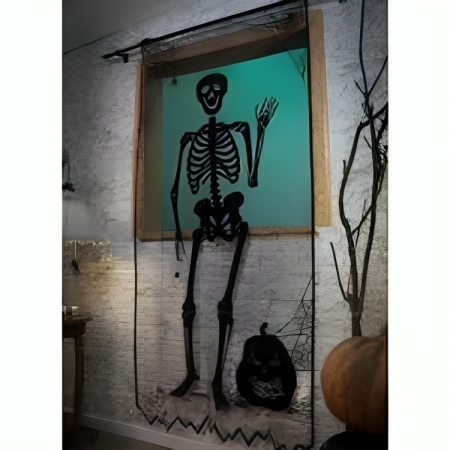 Cortina Halloween Esqueleto 97cm X 213cm