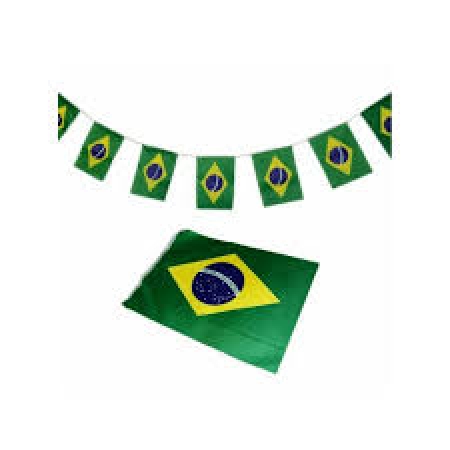 Kit Bandeira do Brasil 14cmx21cm Tecido Com 7 Unidades