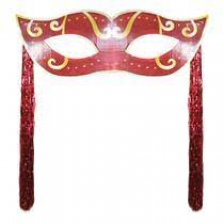 Painel Mascara c/ Chicote Vermelha 70cm x 25cm c/01 Carnaval