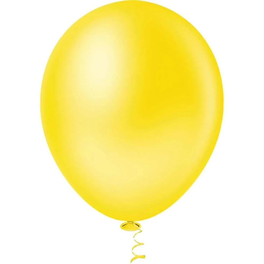 Balão Nº8 Amarelo c/50 - Happy Day