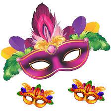 Kit Mascaras Carnaval Cores Sortidas C/03 Unidades Para Decoração