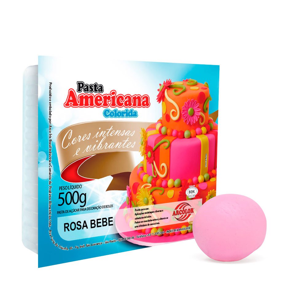 Pasta Americana Rosa Bebê 500g - Arcolor