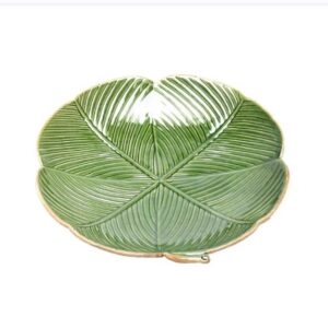 Prato de Bananeira Leaf Verde 16x16x3cm Lyor - Cerâmica