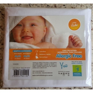 Capa Para Colchao Alergicfree Bebe Com Ziper Algodao/Pvc Central Do Alergico