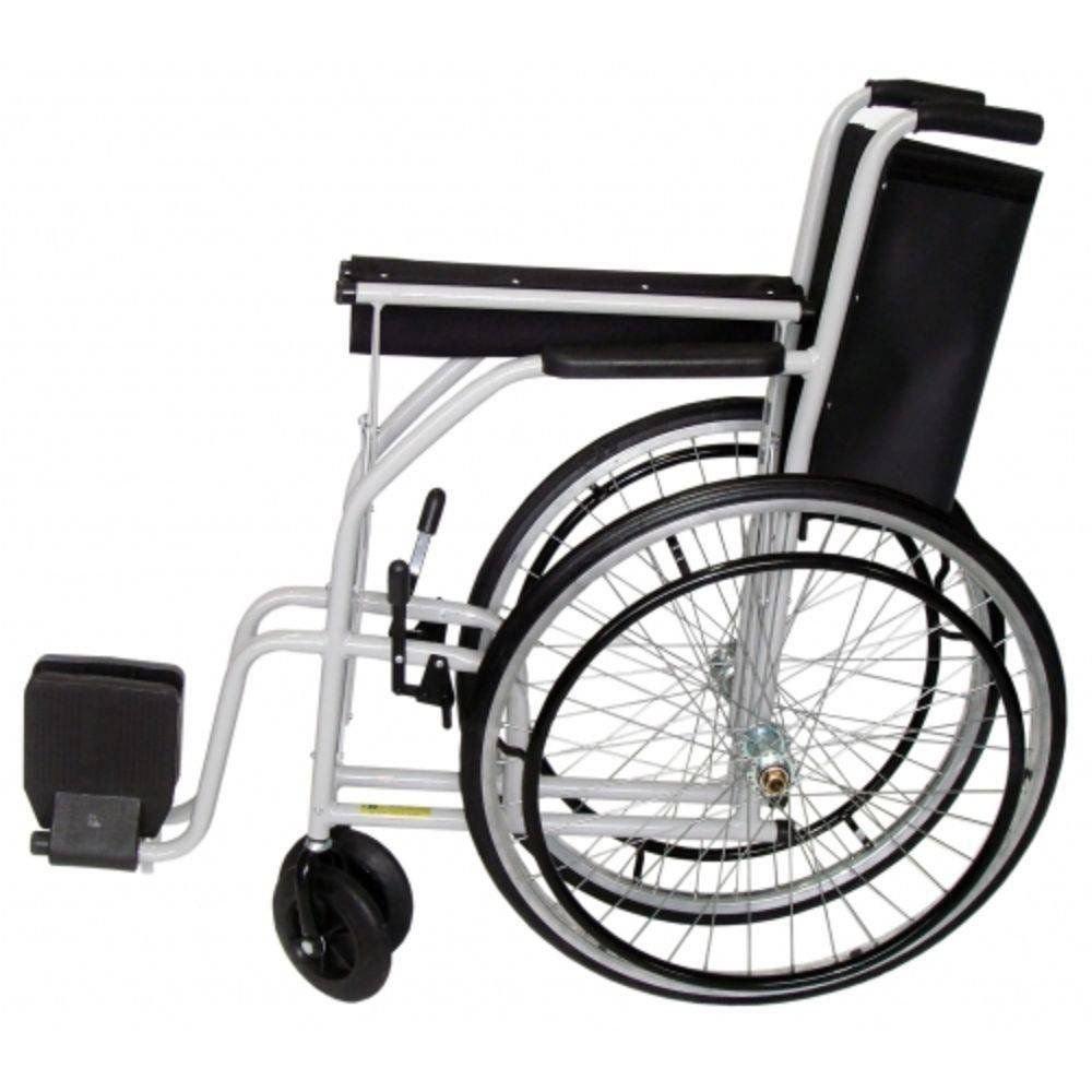 Cadeira De Rodas Aco 85Kg 102 Pneu Inflavel R Metalico Cinza Cds - Foto 1