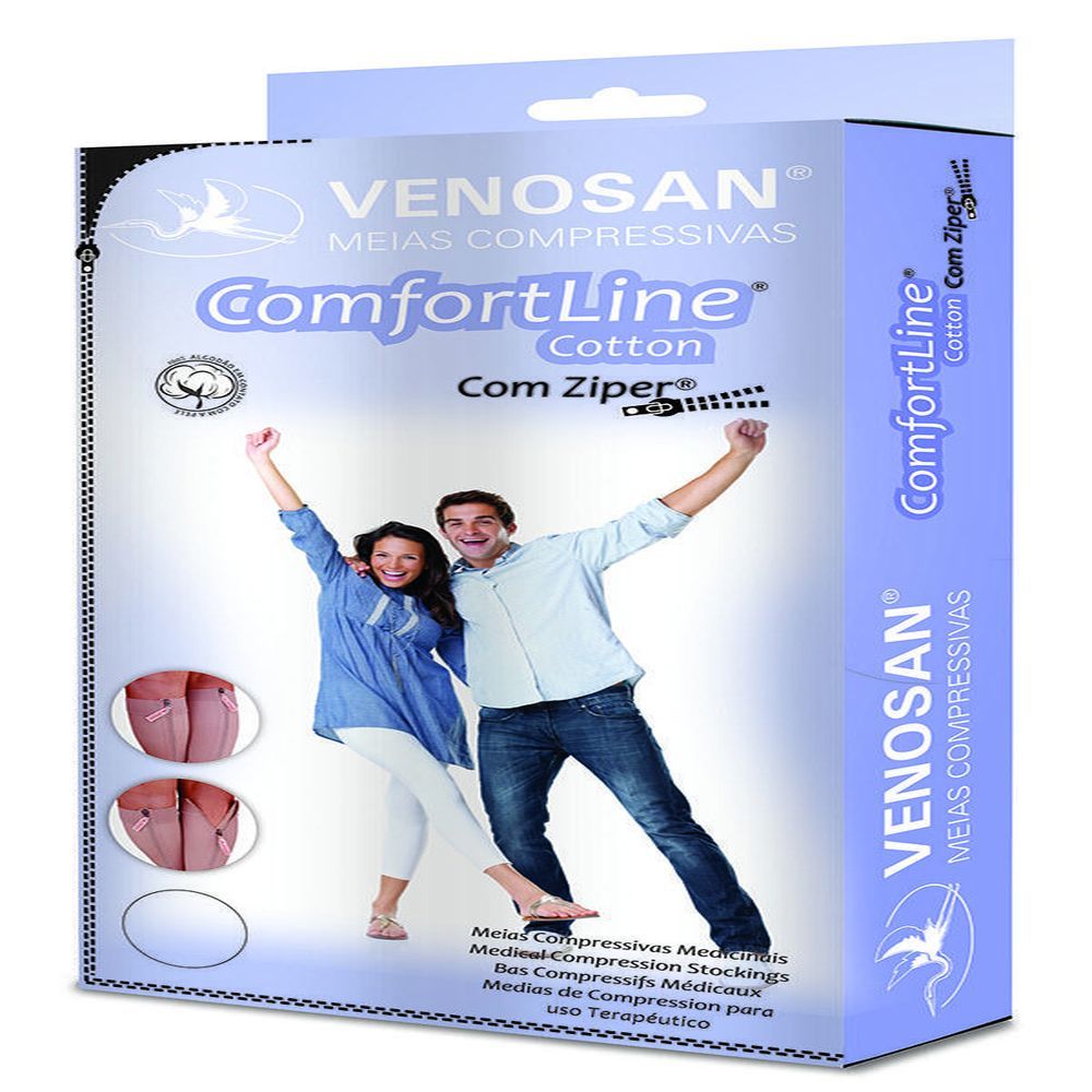 Meia Venosan Comfortline Cotton Ziper Ad 20-30 Curta Pé Aberto Venosan - Foto 5