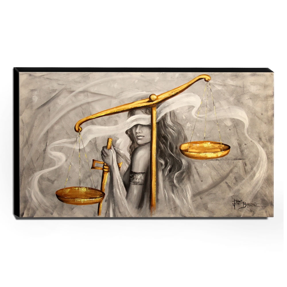 Quadro de Pintura Deusa da Justiça 70x120cm-1313