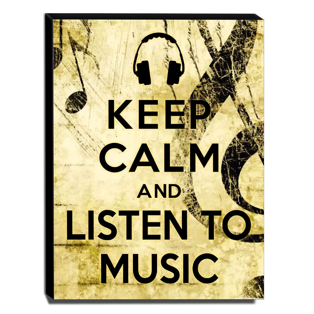Quadro Keep Calm And Listen To Music Canvas 40x30cm-KCA20