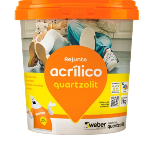 Rejunte Acrilico 1,0 Kg Cinza  Artico Quartzolit 