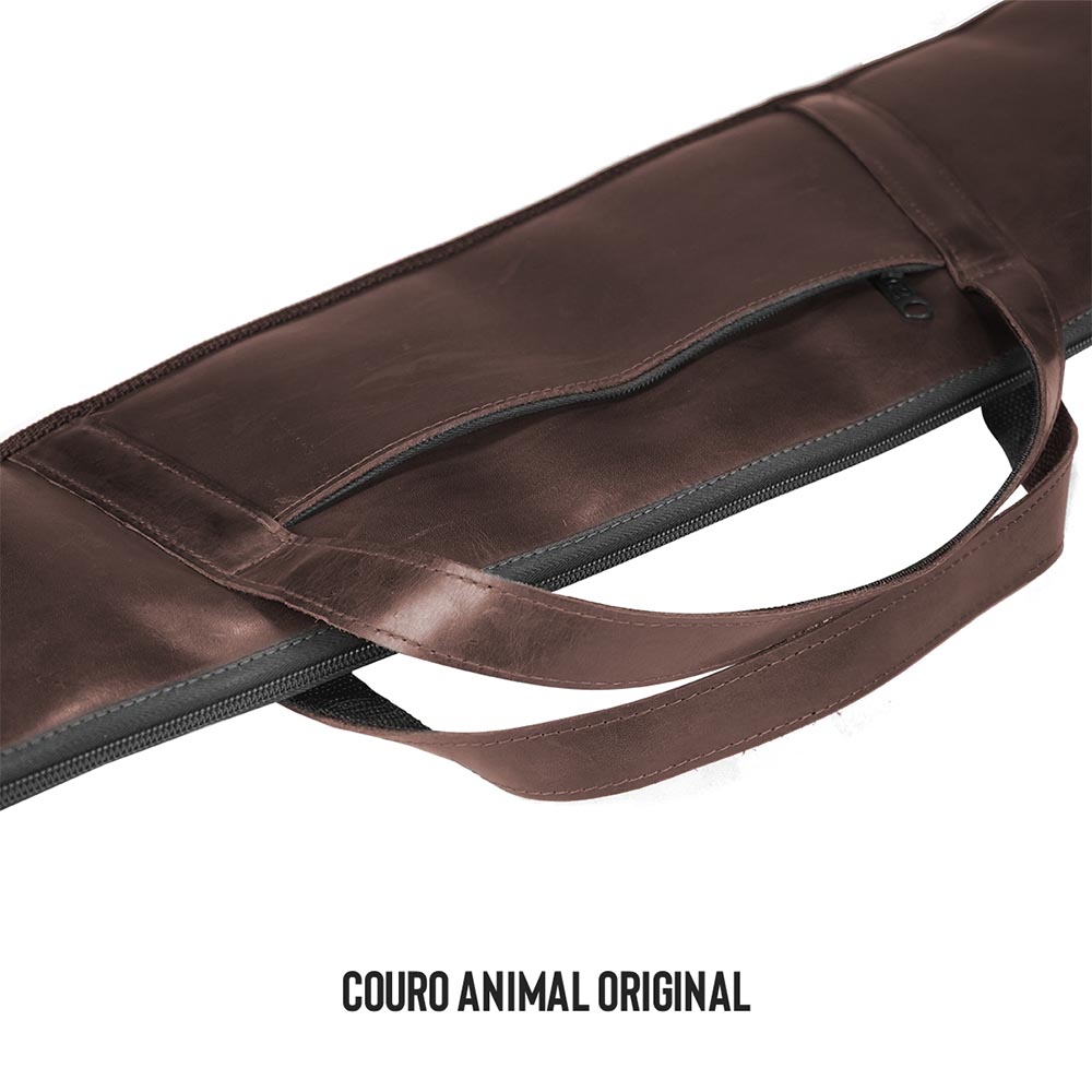 Capa de Couro Premium Acolchoada para Carabina de Pressão Marrom 112cm - Ar15 Sport