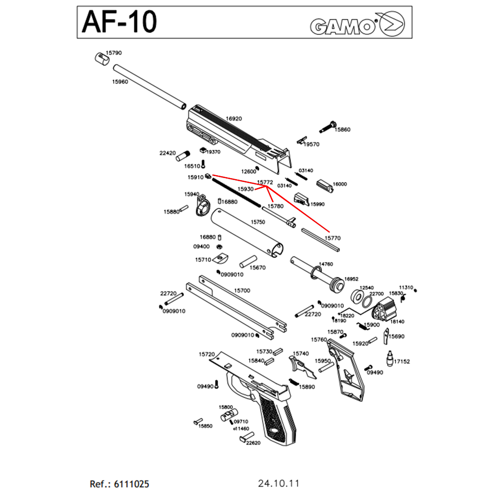 Conjunto do Carregador para Pistola de Pressão AF-10 Gamo