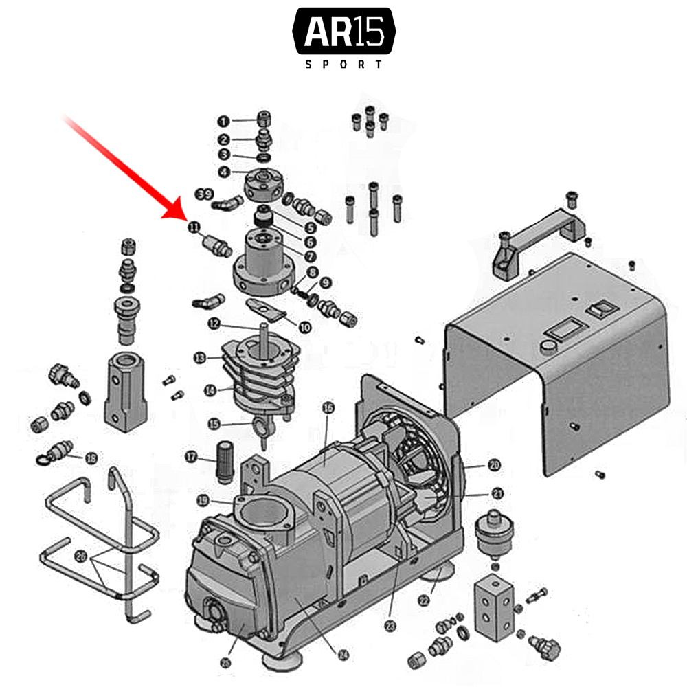 Filtro de Entrada de ar do Compressor Elétrico PCP AR15 SPORT